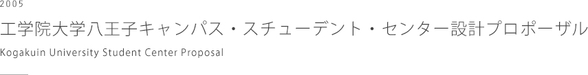 工学院大学八王子キャンパス・スチューデント・センター設計 プロポーザル　Kogakuin University Student Center Proposal